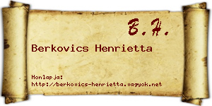 Berkovics Henrietta névjegykártya
