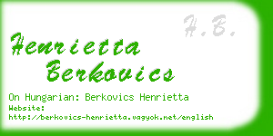henrietta berkovics business card
